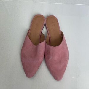 MADEWELL Pink Blush Suede Mule Flats